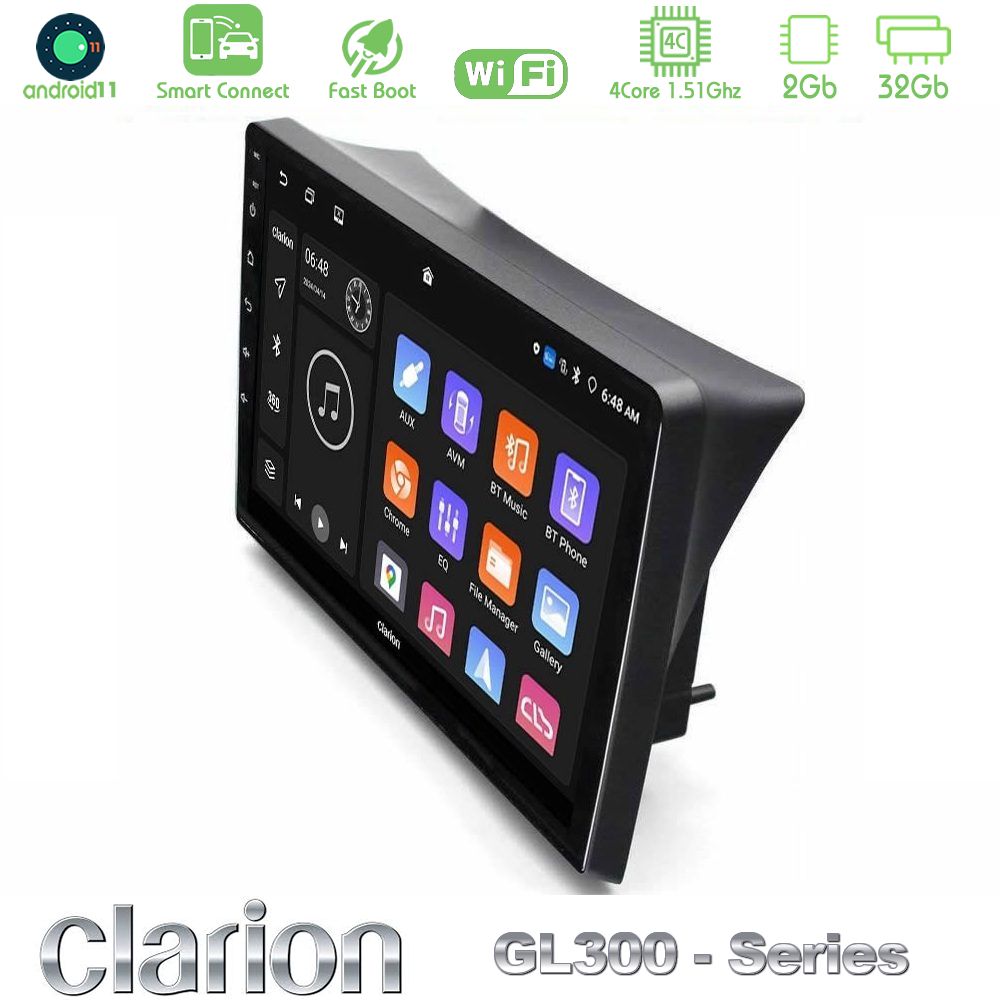 Clarion GL300 Series 4Core Android11 2+32GB Opel Vivaro/Renault Trafic/Nissan Primastar Navigation Multimedia Tablet 10" Με Carplay & Android Auto