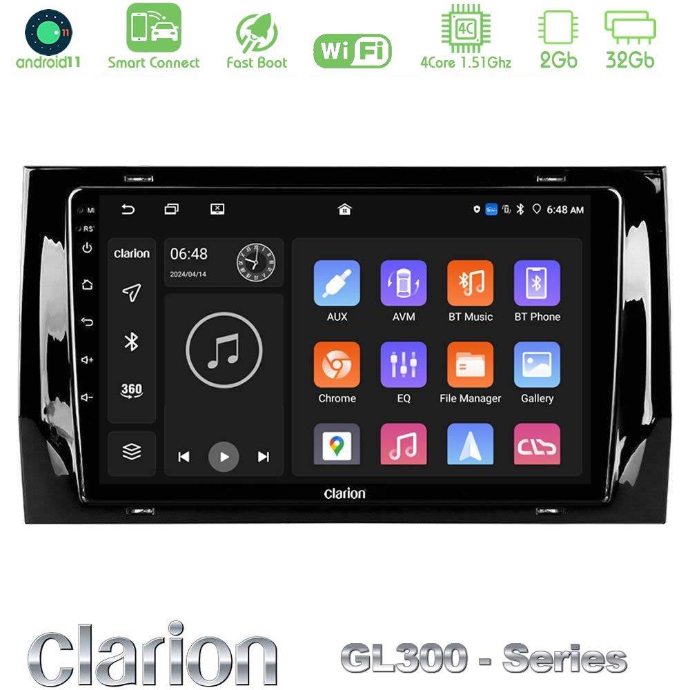 Clarion GL300 Series 4Core Android11 2+32GB Skoda Kodiaq/Karoq 2017-> Navigation Multimedia Tablet 10" Με Carplay & Android Auto