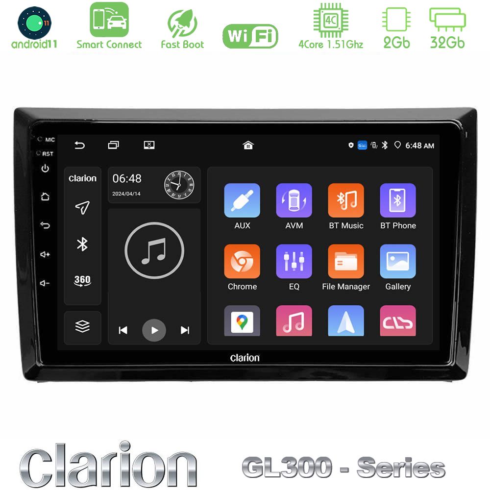 Clarion GL300 Series 4Core Android11 2+32GB VW Beetle Navigation Multimedia Tablet 9" Με Carplay & Android Auto