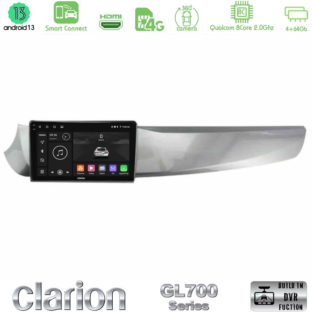 Clarion GL700 Series Alfa Romeo Giulietta 2010-2014 8Core Android13 4+64GB Navigation Multimedia Tablet 9" Με Carplay & Android Auto