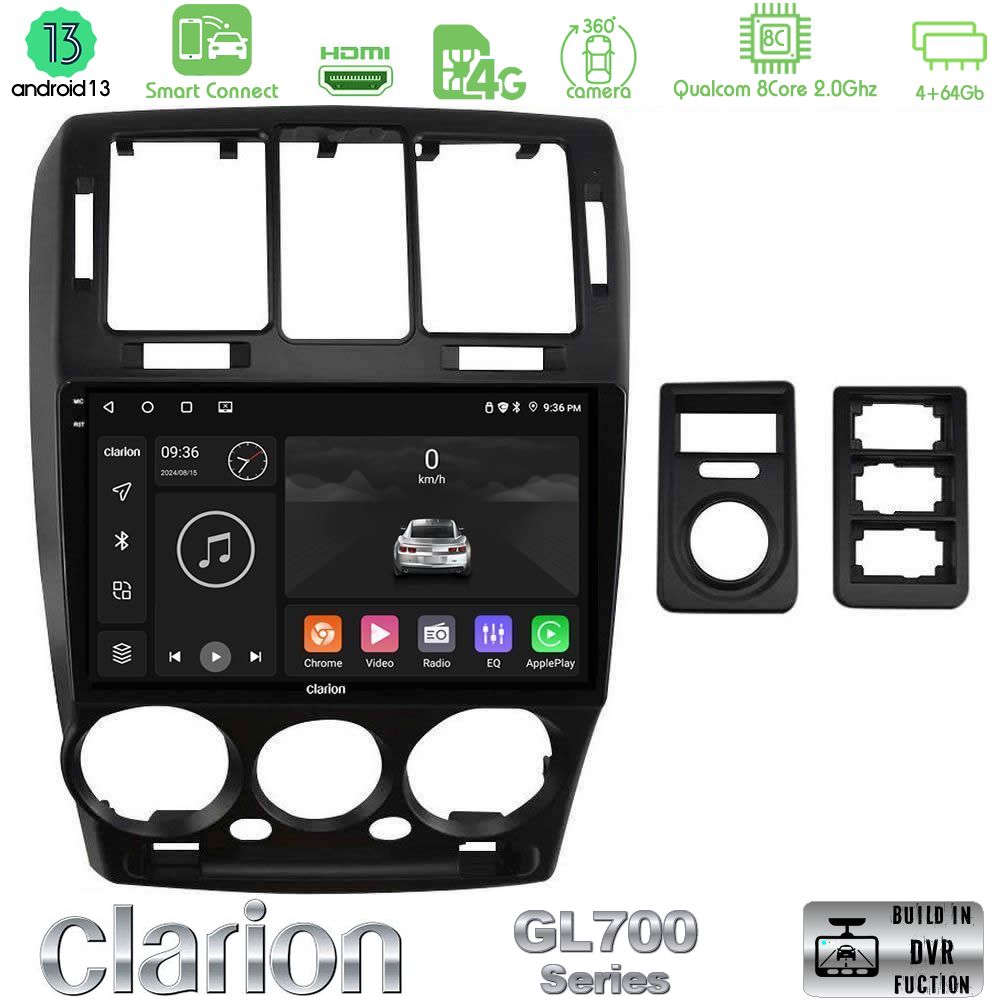Clarion GL700 Series 8Core Android13 4+64GB Hyundai Getz 2002-2009 Navigation Multimedia Tablet 9" Με Carplay & Android Auto