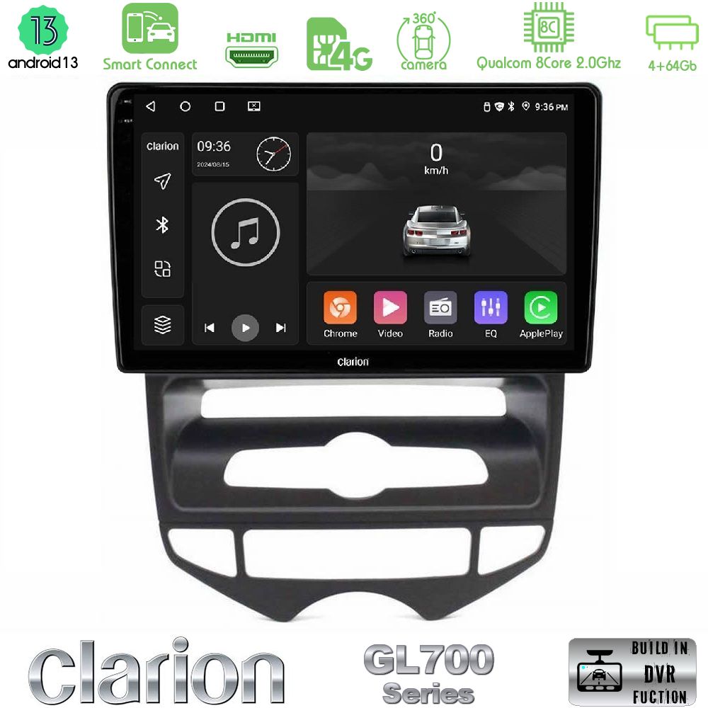 Clarion GL700 Series 8Core Android13 4+64GB Hyundai ix20 2010-2020 (AUTO A/C) Navigation Multimedia Tablet 10" Με Carplay & Android Auto