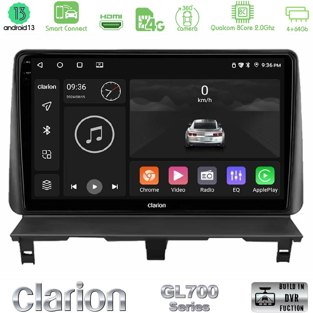 Clarion GL700 Series 8Core Android13 4+64GB Peugeot Partner / Citroën Berlingo 2002-2008 Navigation Multimedia Tablet 9" Με Carplay & Android Auto