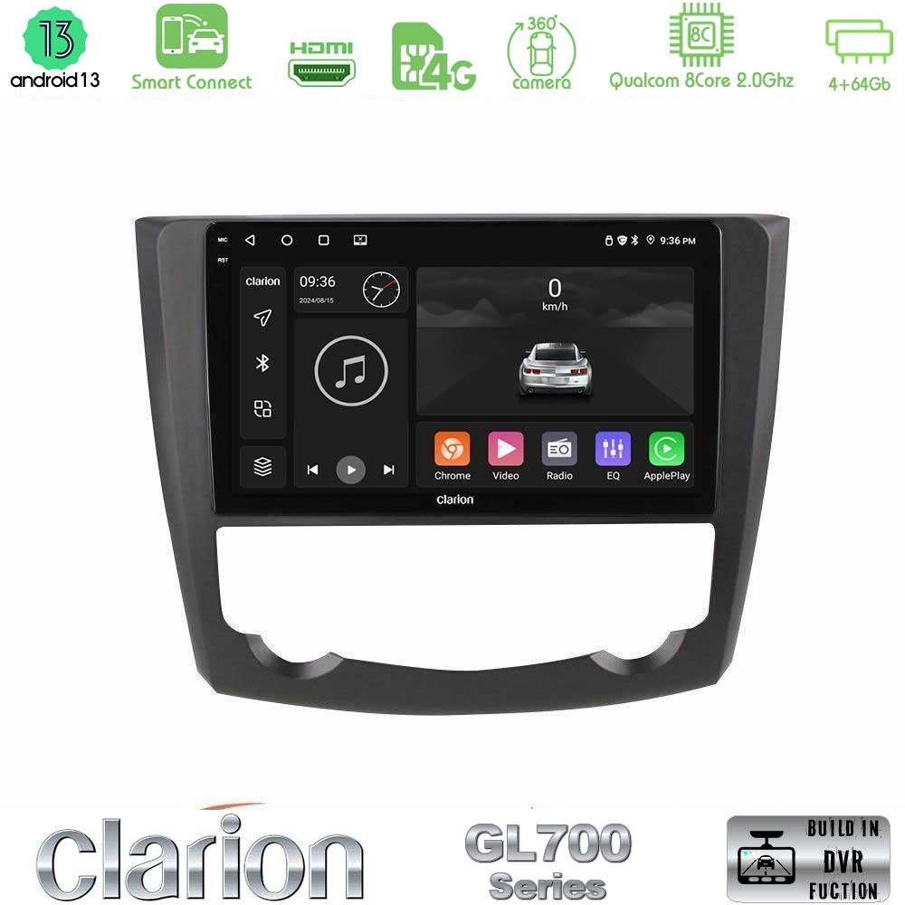 Clarion GL700 Series 8Core Android13 4+64GB Renault Kadjar Navigation Multimedia Tablet 9" Με Carplay & Android Auto