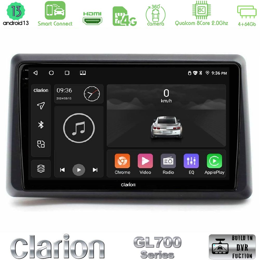 Clarion GL700 Series 8Core Android13 4+64GB Renault Express 2020-2025 Navigation Multimedia Tablet 9" Με Carplay & Android Auto