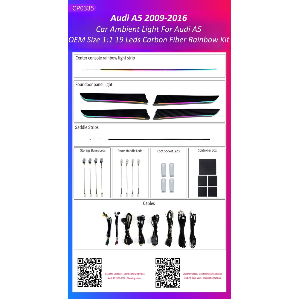 Ατμοσφαιρικός Φωτισμός Audi A5 2009-2016 OEM Ambient Light Kit 1:1