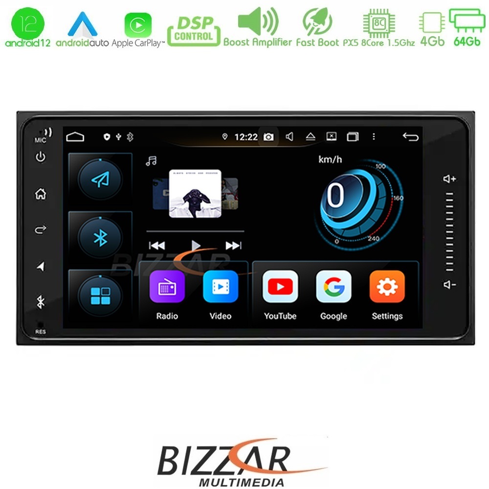 Bizzar OEM Toyota RAV4/Yaris 8core Android12 4+64GB Navigation Multimedia Deckless 7" (OEM STYLE)
